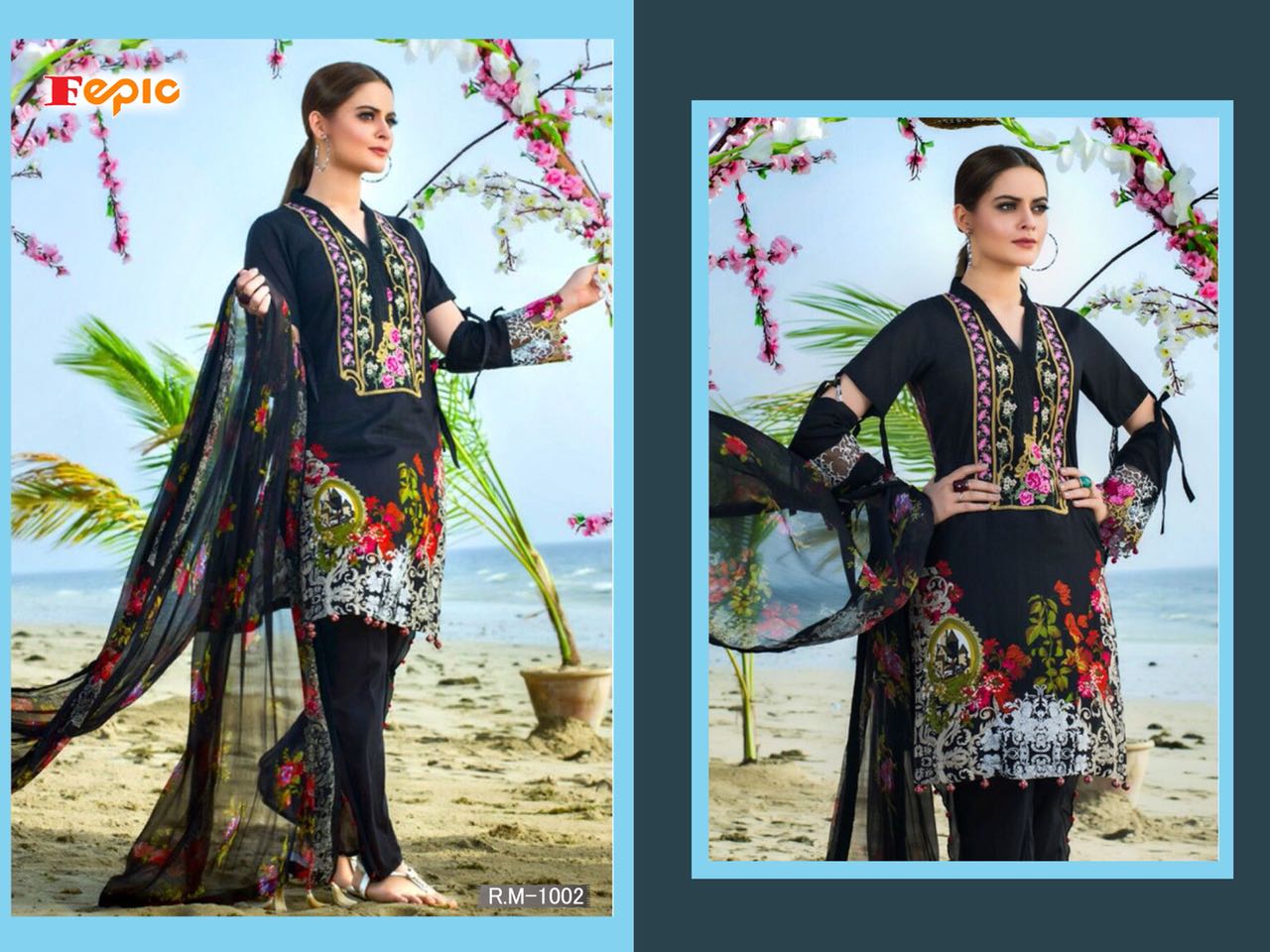 FEPIC Rosmeen rimzim 1002 Salwar Kameez Cambric Singles