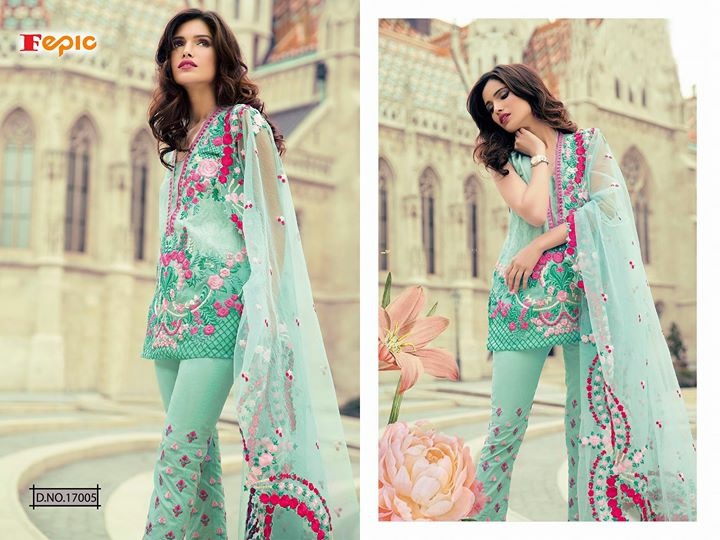 FEPIC Rosmeen crafted lawn nX 17005 Salwar Kameez Mix Singles