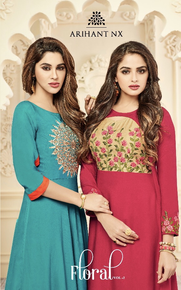 Arihant NX presenting floral vol 2 designer stylish collection of kurtis