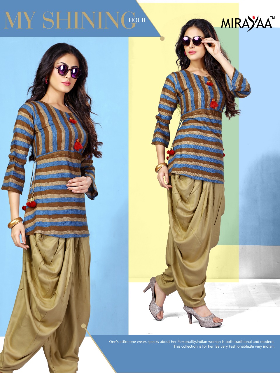 Mirayaa presents femina fancy wear Kurti with patiyala