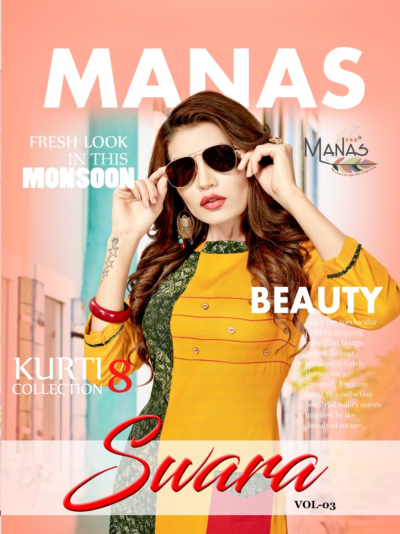 Manas Launch swara vol 3 casual ready to wear kurtis concept