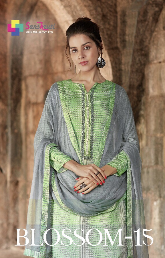 Sanskruti silk mills pvt ltd presents blossom 15 casual monsoon wear salwar kameez concept