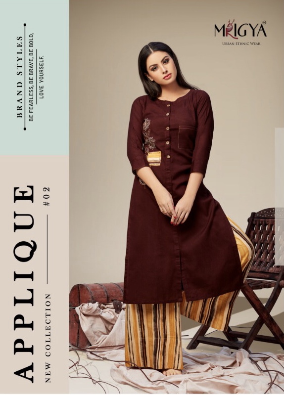 Mrigya presents applique 2 decent casual collection of kurtis