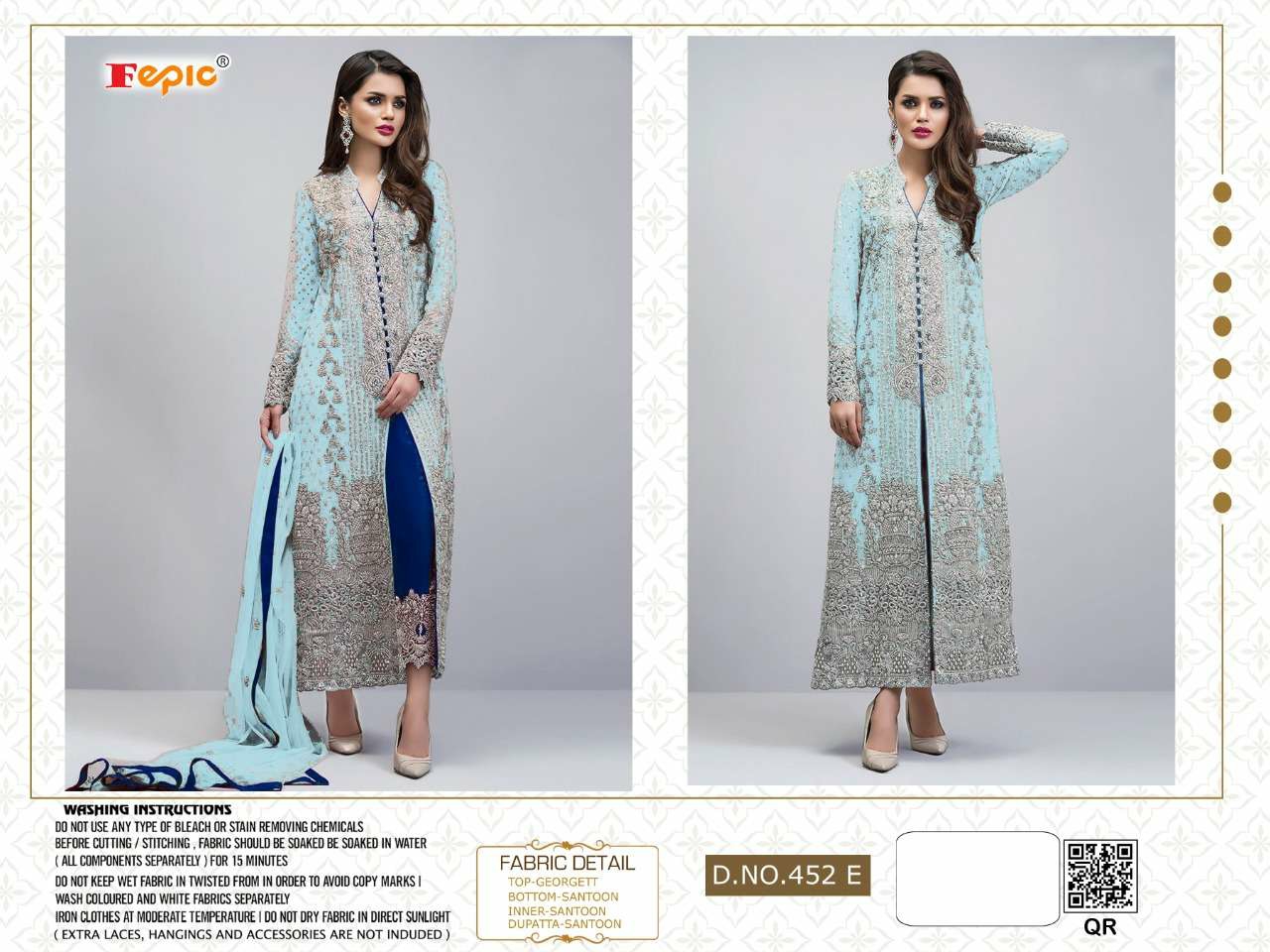 FEPIC SANOBER bLOCKBUSTER 2 NX 452 E Salwar Kameez Georgette Singles