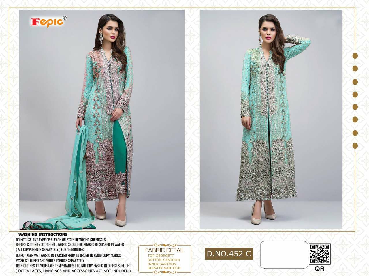 FEPIC SANOBER bLOCKBUSTER 2 NX 452 C Salwar Kameez Georgette Singles