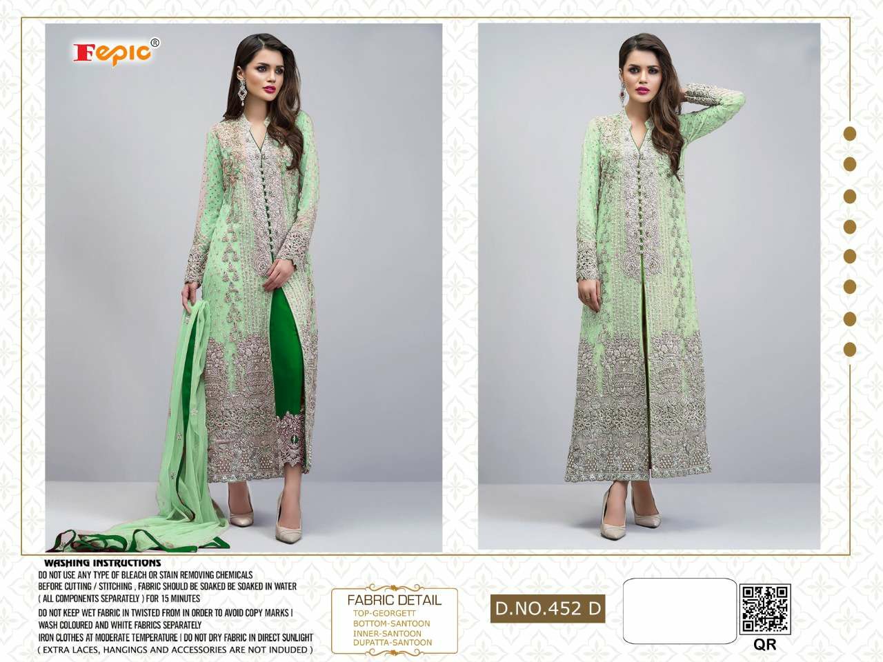 FEPIC SANOBER bLOCKBUSTER 2 NX 452 D Salwar Kameez Georgette Singles