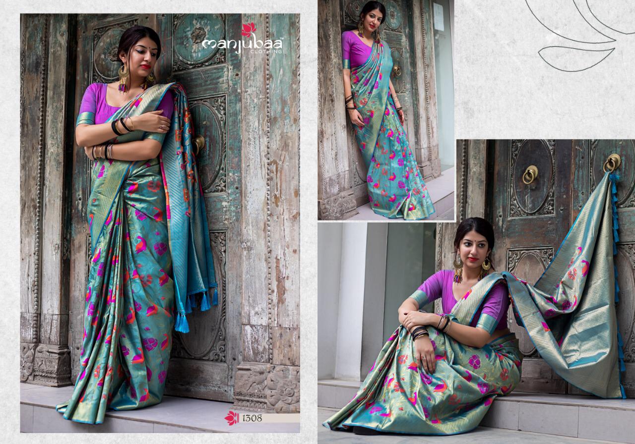 Manjubaa Clothing Moukthika silk 1308 Sarees Silk Singles