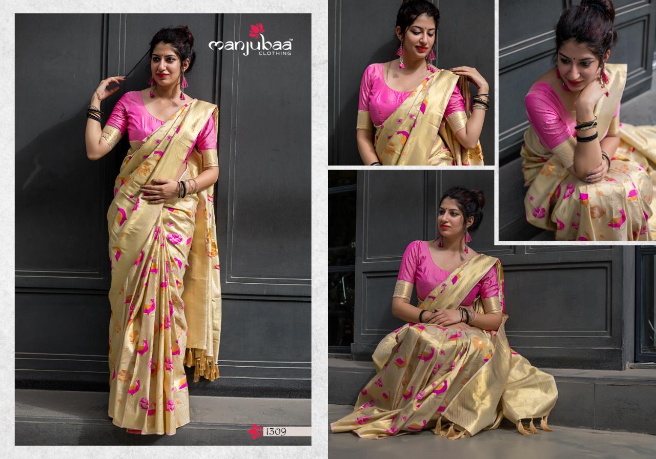 Manjubaa Clothing Moukthika silk 1309 Sarees Silk Singles