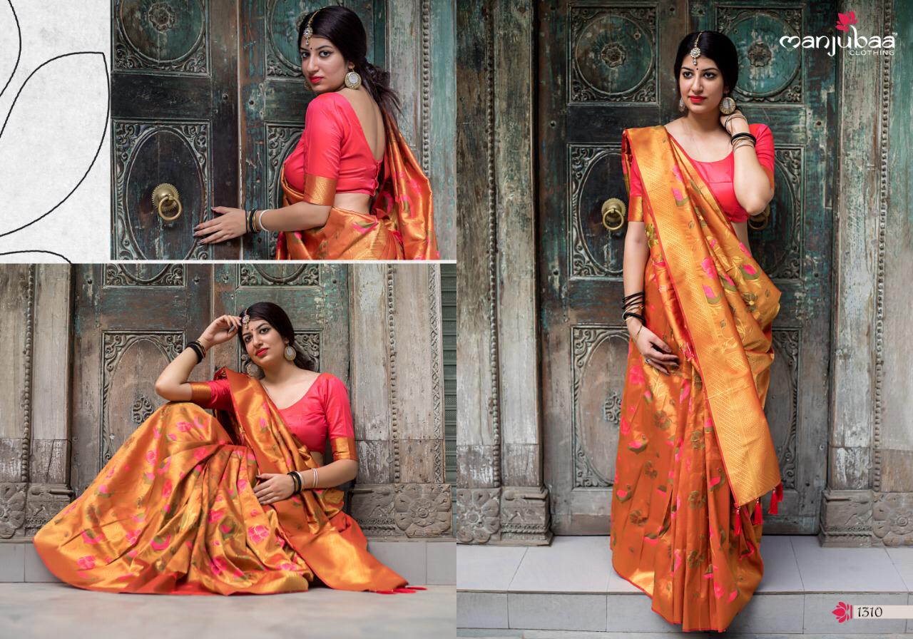 Manjubaa Clothing Moukthika silk 1310 Sarees Silk Singles