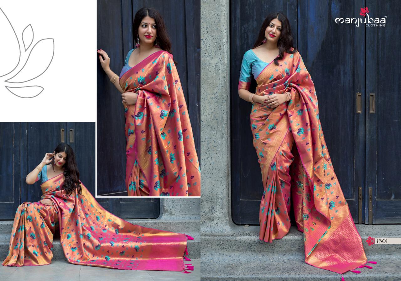 Manjubaa Clothing Moukthika silk 1301 Sarees Silk Singles