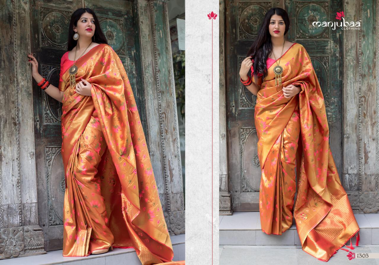 Manjubaa Clothing Moukthika silk 1303 Sarees Silk Singles