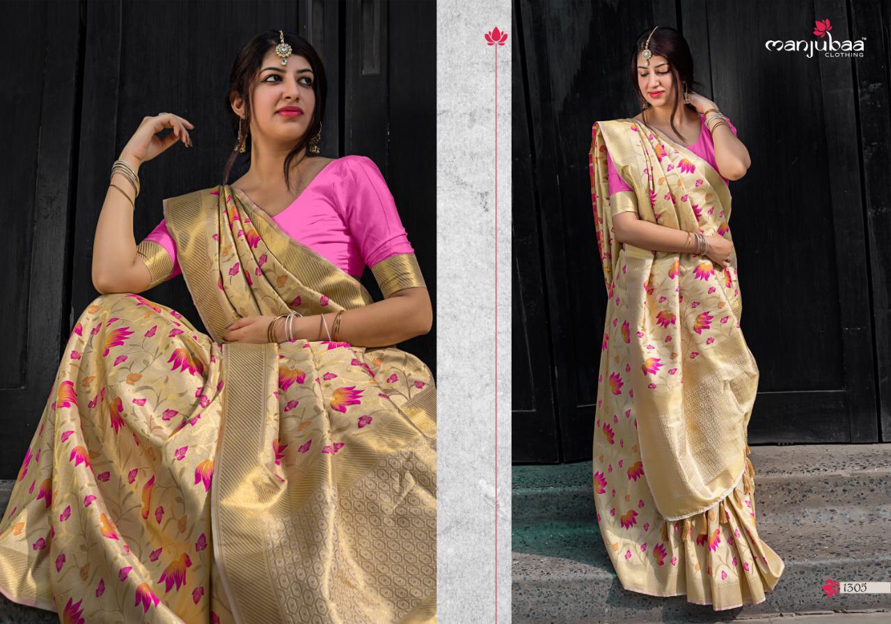 Manjubaa Clothing Moukthika silk 1305 Sarees Silk Singles