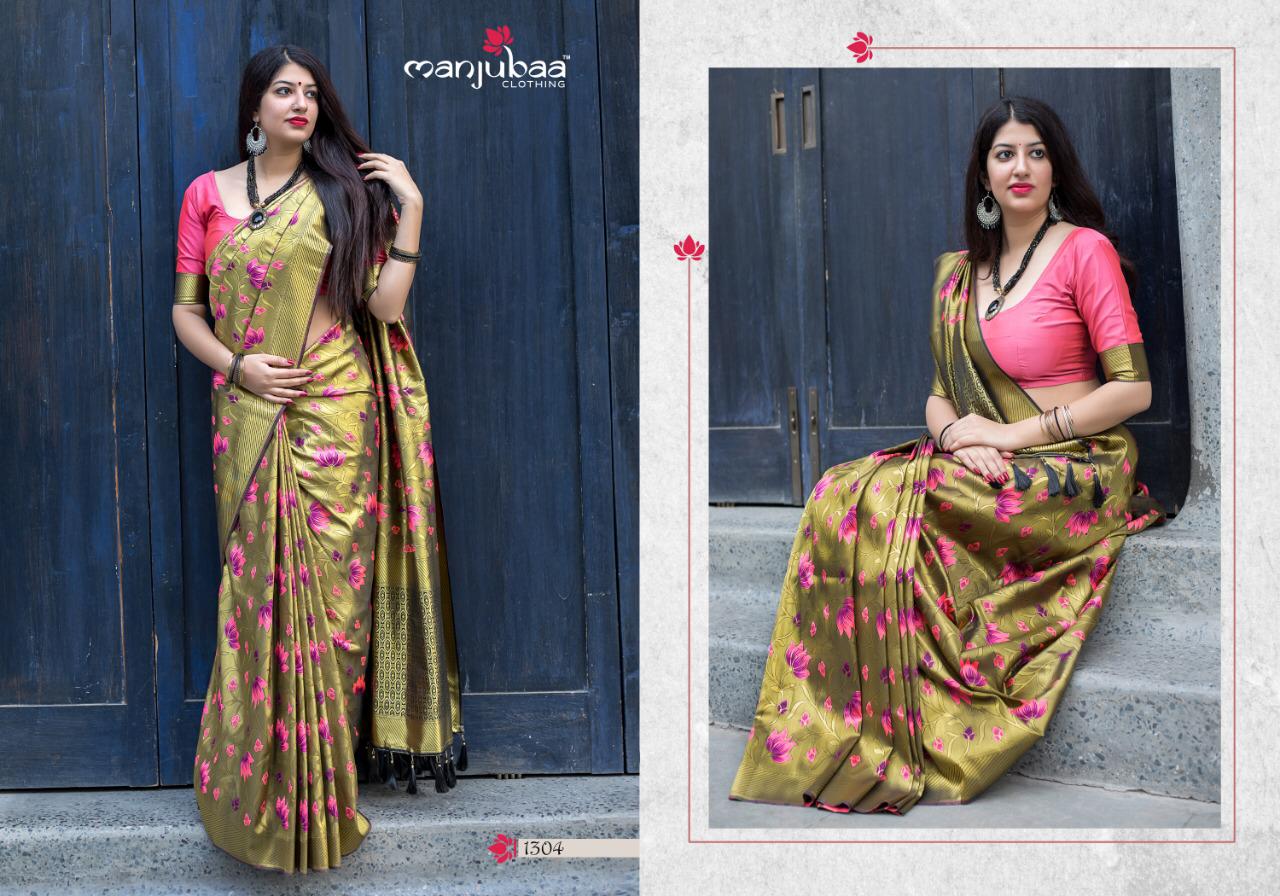 Manjubaa Clothing Moukthika silk 1304 Sarees Silk Singles