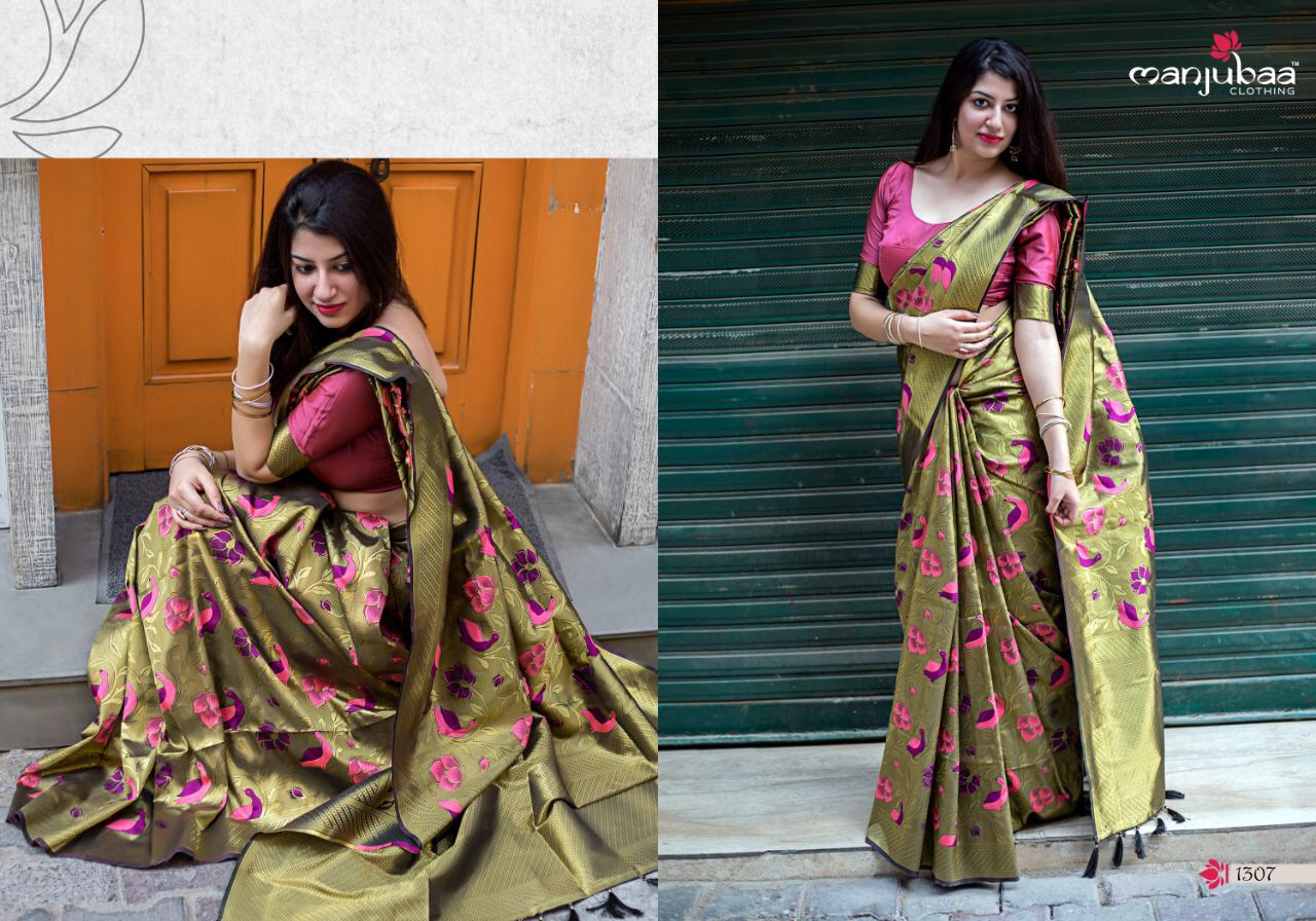 Manjubaa Clothing Moukthika silk 1307 Sarees Silk Singles