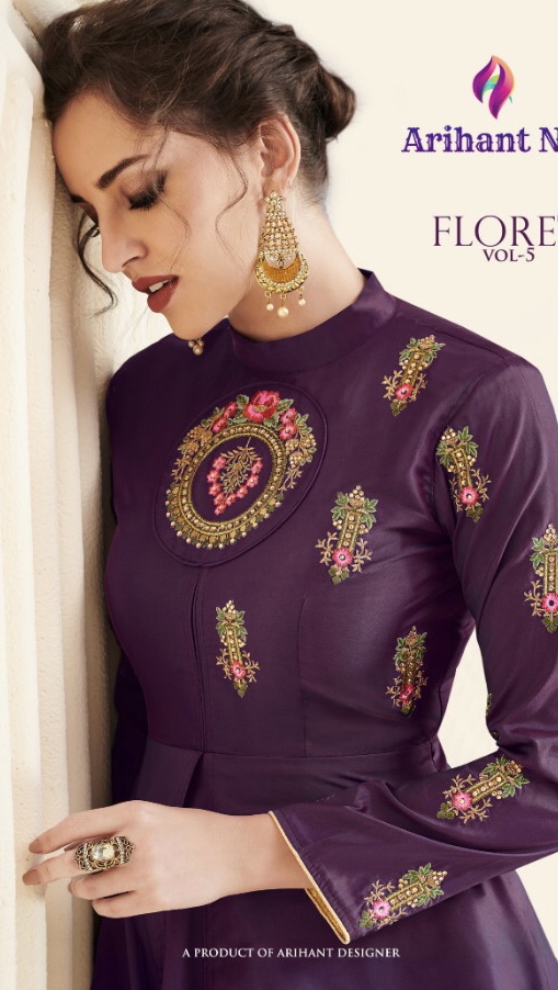 arihant nX floret vol 5 colorful fancy collection of kurtis