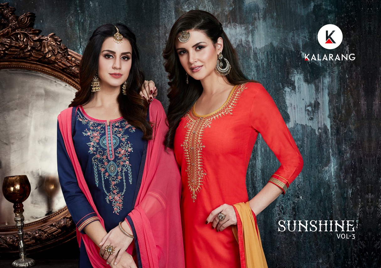 kalarang creation sunshine vol 3 casual wear fancy salwaar suits at reasonable rate