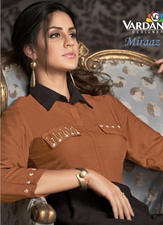 vardan designer miraaz vol 1 colorful kurtis catalog at reasonable rate