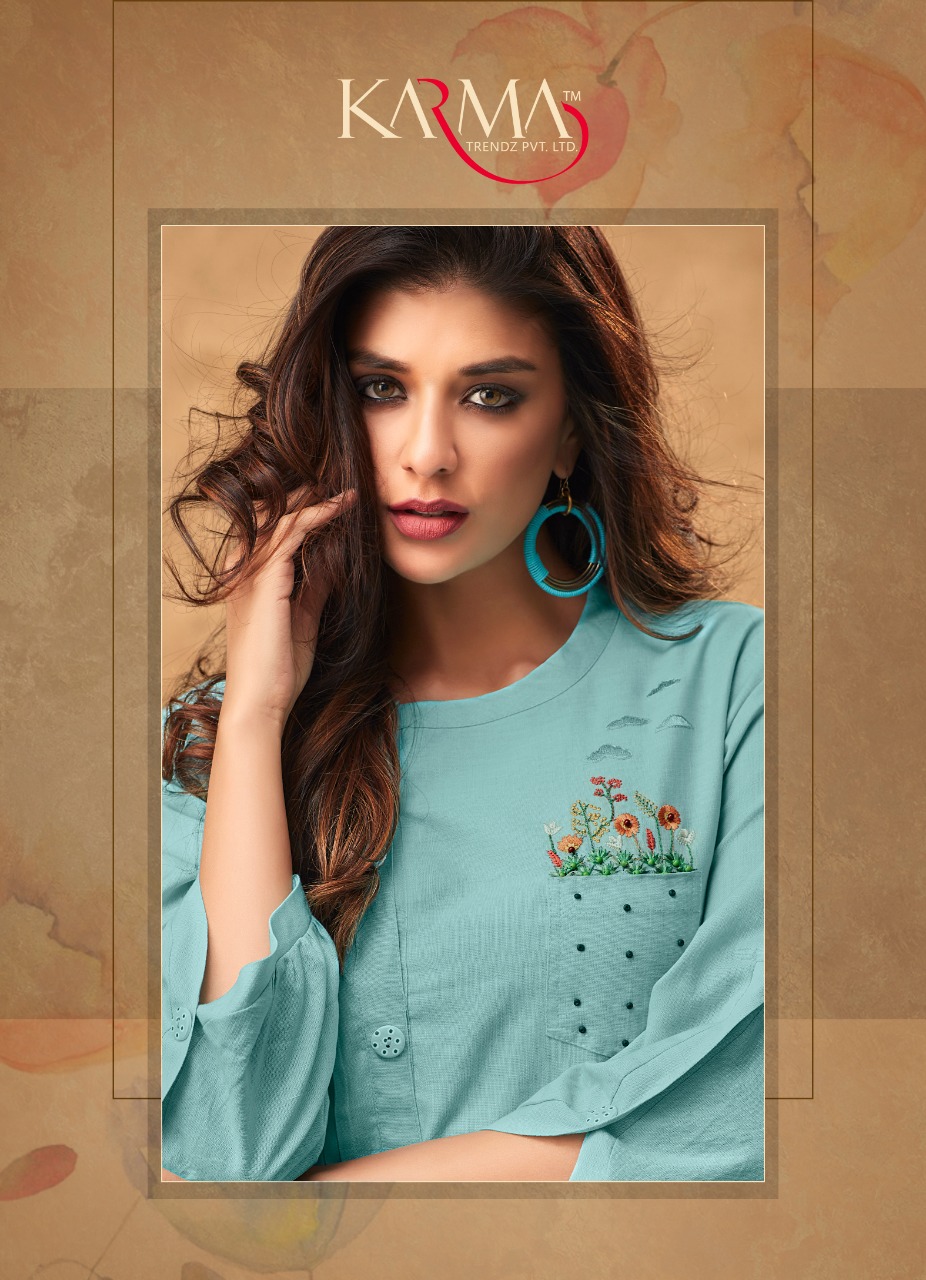 karma trendz series colorful fancy collection of kurtis