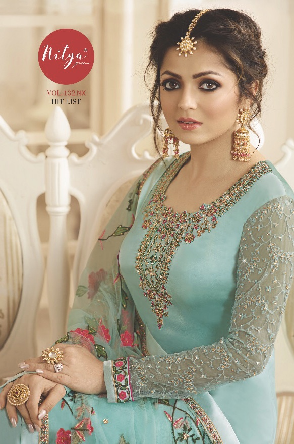 lT fabrics nitya vol 132 nX hitlist colorful designer salwaar suits collection