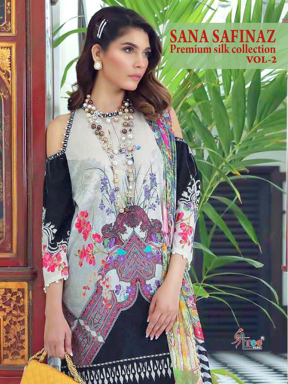 shree fabs sana safinaz premium silk collection vol 2 colorful salwaar suits catalog