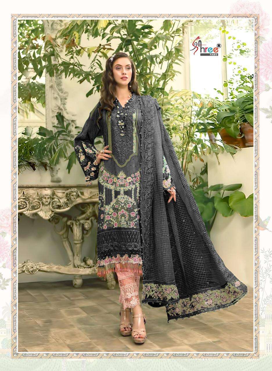 SHREE FABS Maria b lawn vol 2 1637 blue design Salwar Kameez Cotton Singles