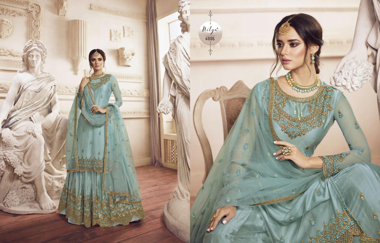 LT Nitya vol-149 D.No. 4905 Salwar Kameez Net Singles