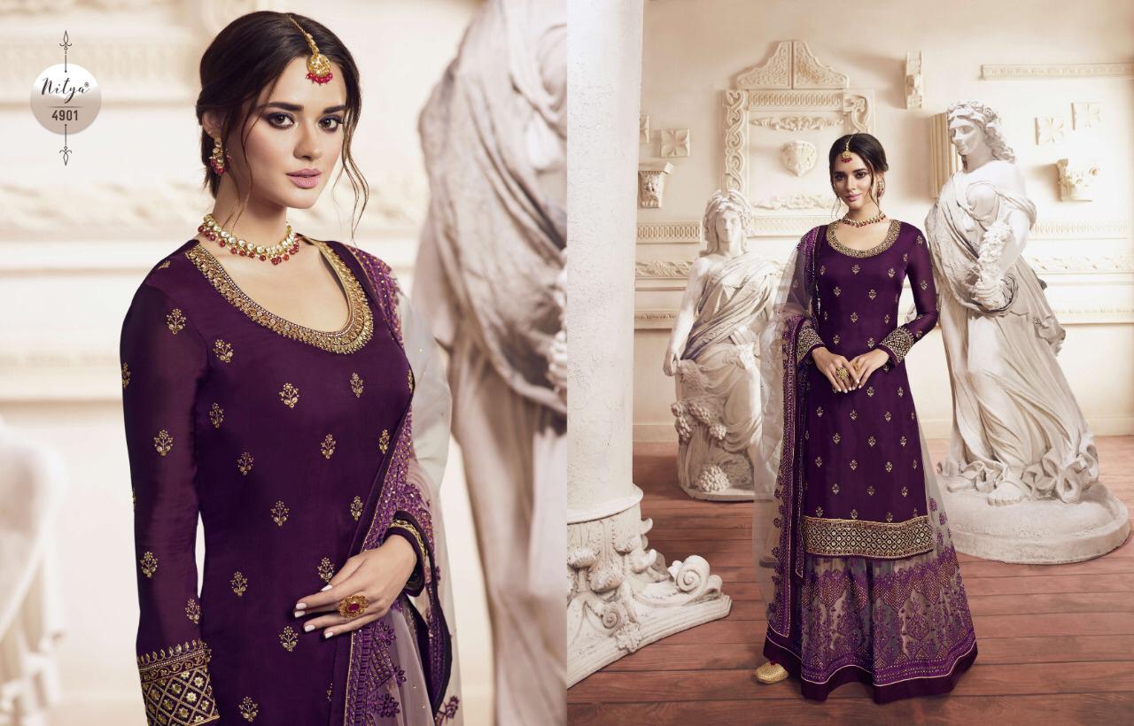 LT Nitya vol-149 D.No. 4901 Salwar Kameez Satin Georgette Singles