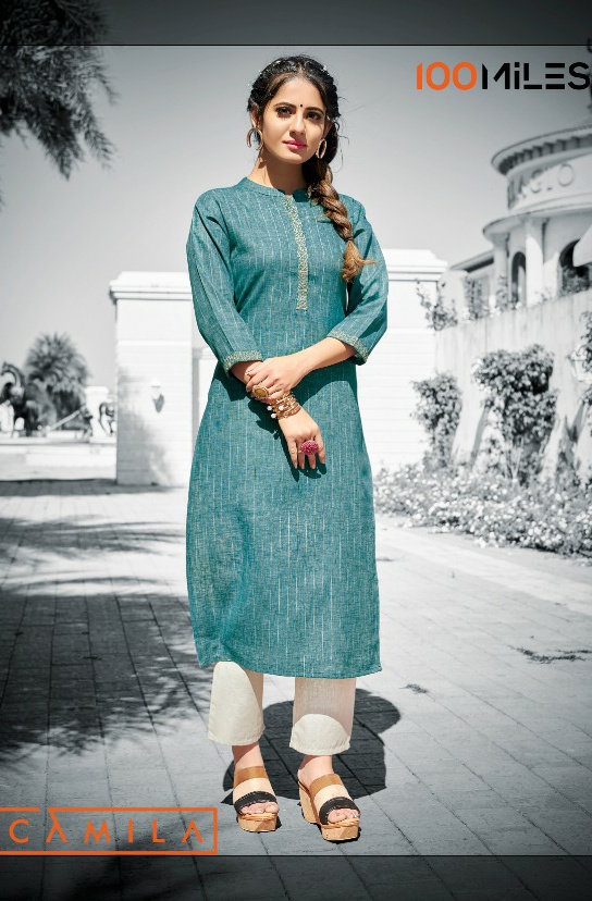 100 miles Camila modern stunning look cotton Kurties