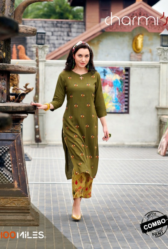 100 miles charmis modern Stylish look attractive designed Kurties with plazzo