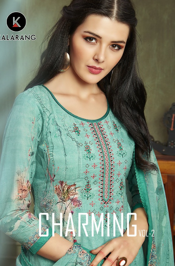 Kalarang charming vol 2 gorgeous stunning look muslin print Embroided diamond work beautifull Salwar suits