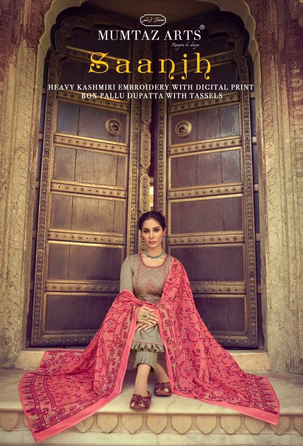 Mumtaz arts saanjh astonishing style attractive look Beautifully Designed Salwar suits