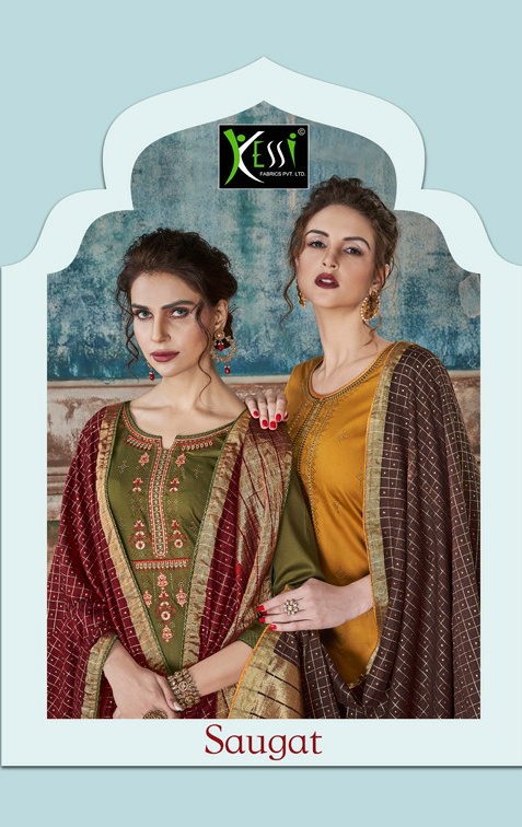 Kessi fabrics saugat jam Silk with sarvoski daimond work Embroided Salwar suits