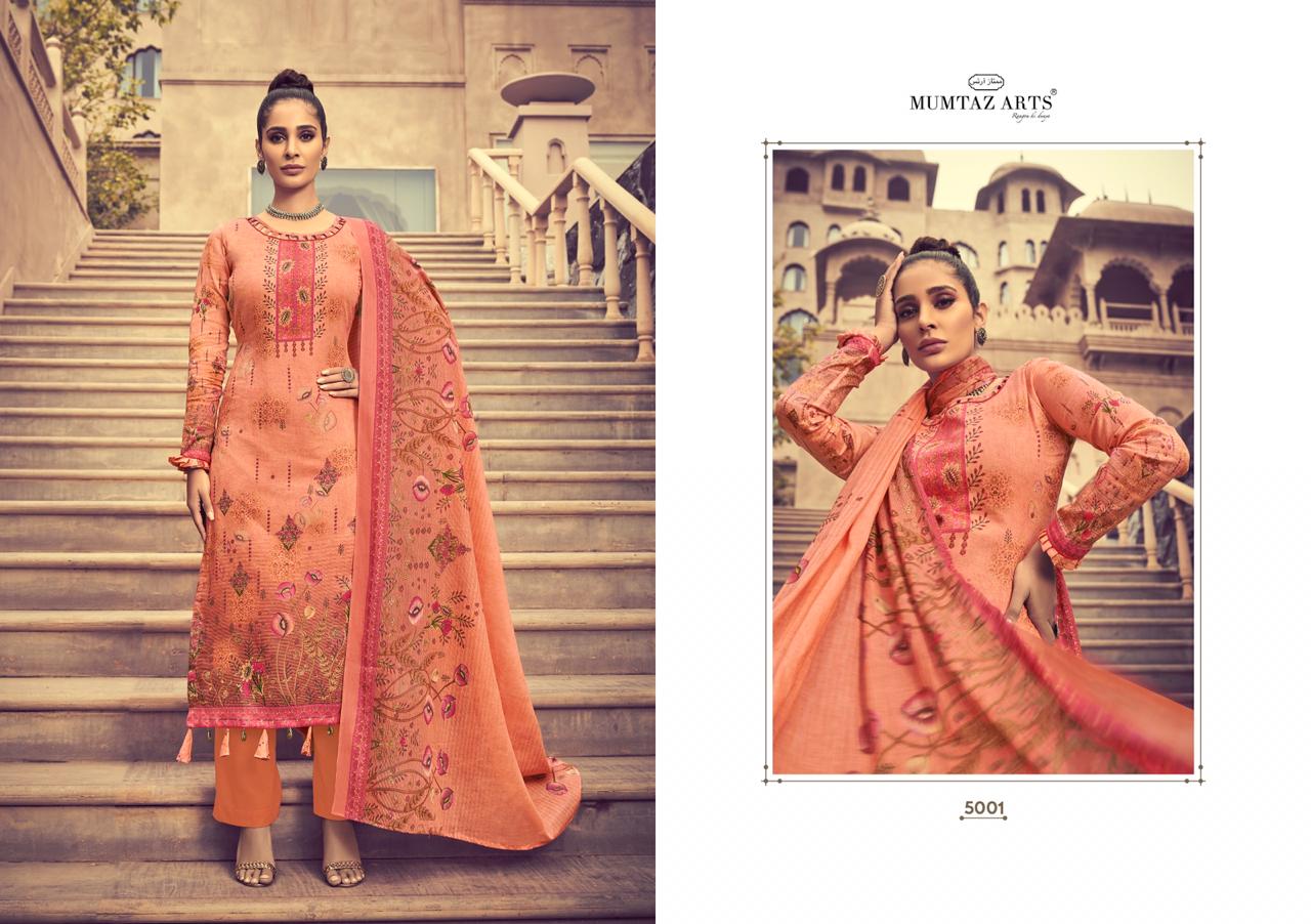 MUMTAZ ARTS Gulbagh 5001  chiffon Dupatta  Salwar Kameez Satin Singles