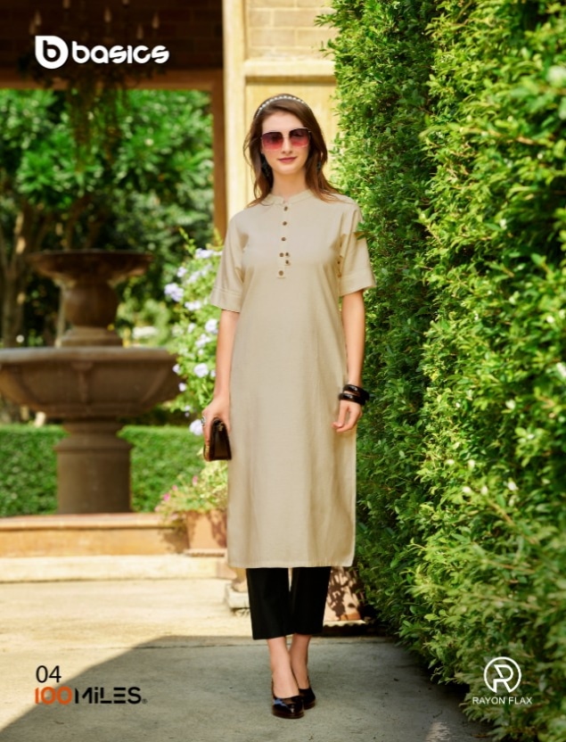 100 miles basics beautiful rayon casual wear kurties collection wholsaler