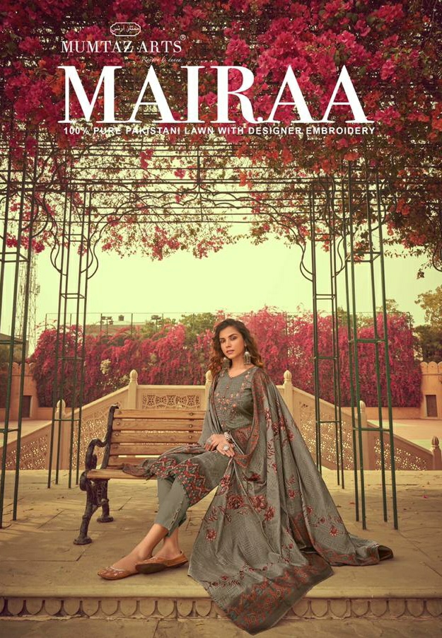 Mumtaz arts mairaa designer embroidery karachi suits dress Material collection wholsaler