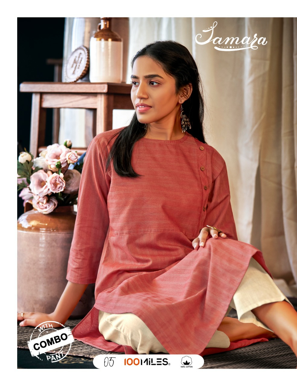 100 miles samara cotton kurti with pants daily wear collection