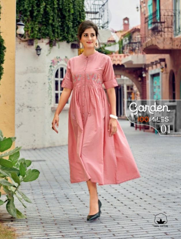 100 miles garden colourfull cotton gowns ready to wear collection