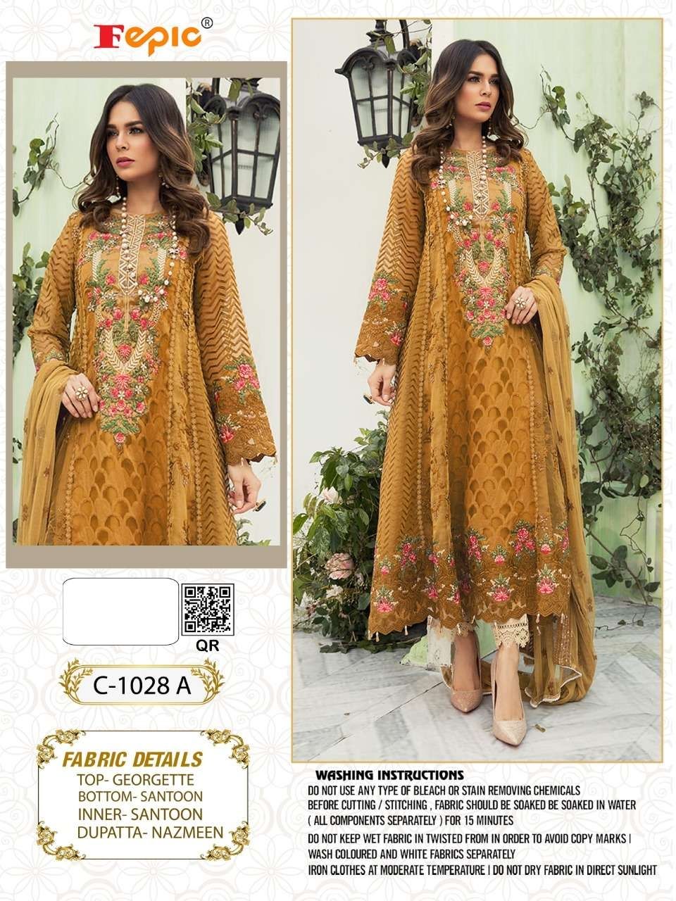 FEPIC Rosemeen universal C 1028 A mustard  Salwar Kameez Georgette Singles