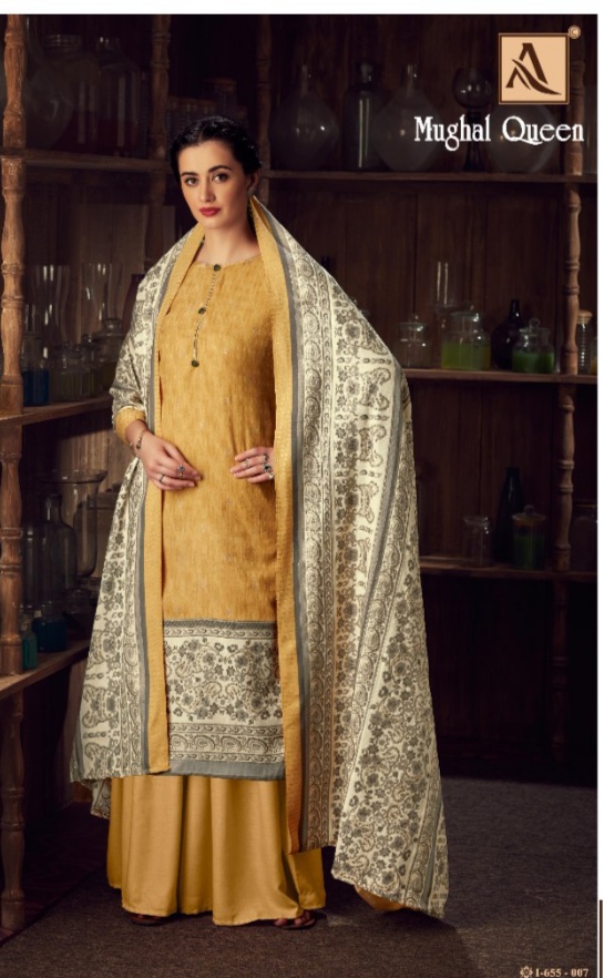 Alok Suit Mughal Queen  Wool Pashmina elegant look salwar suit catalog