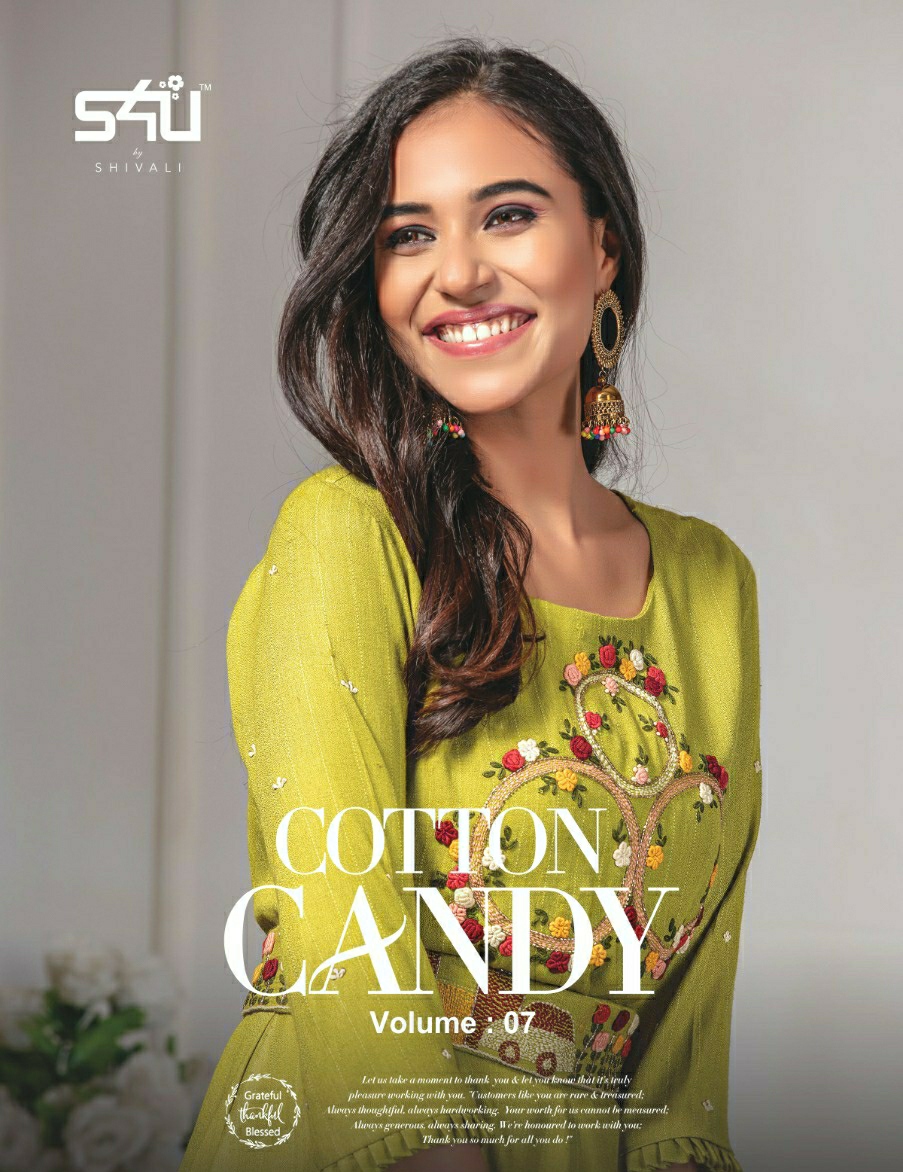 S4u by shivali cotton candy vol 7 embroidered  kurties collection