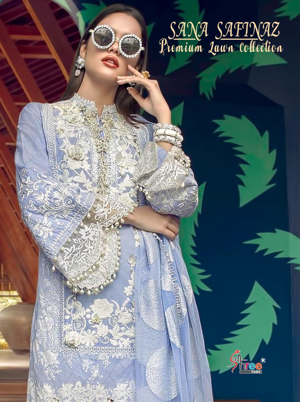 shree fabs sana safinaz premium lawn collection cotton regal look salwar suit catalog