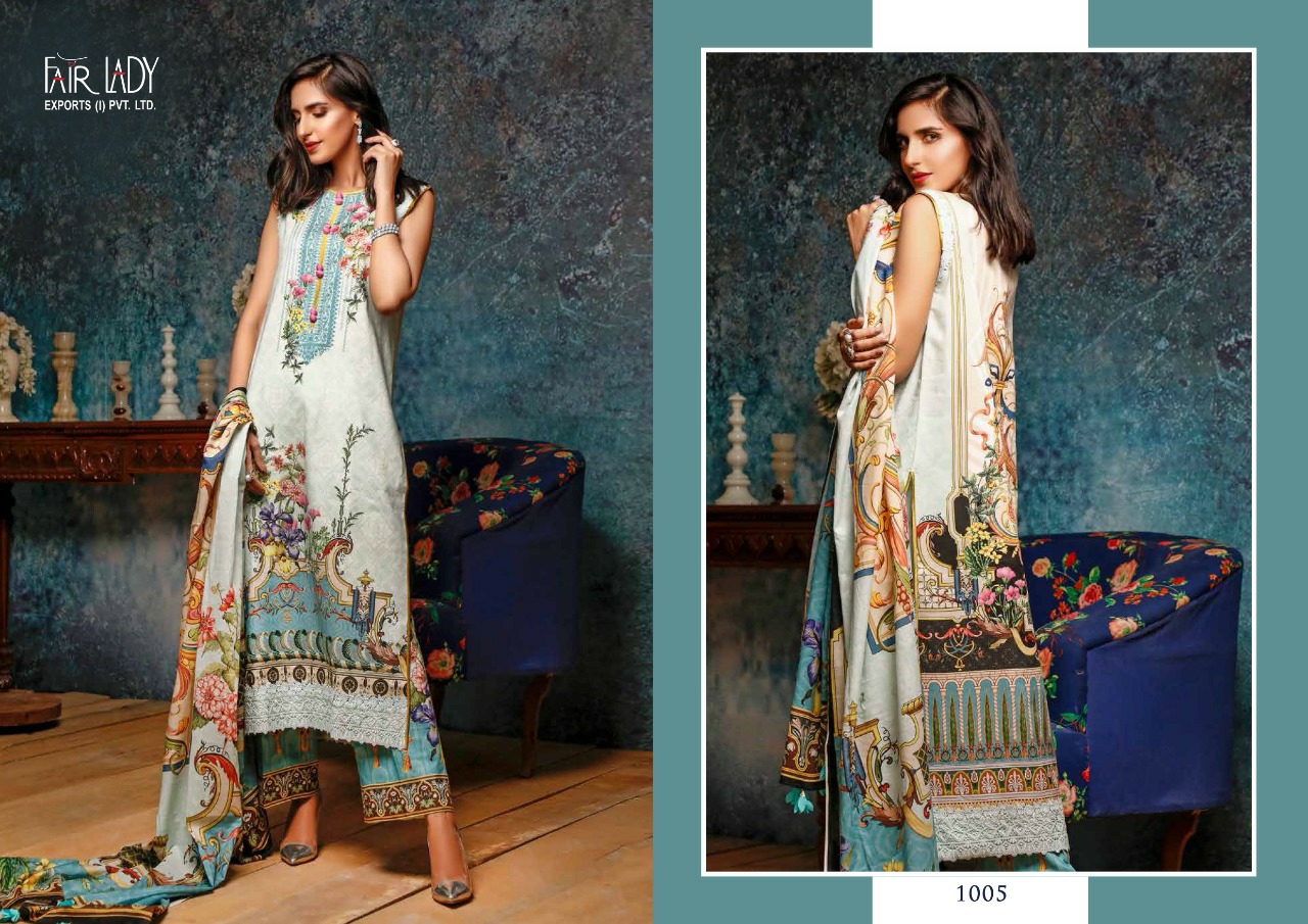 FAIRLADY Firodus 1005 Salwar Kameez PURE LAWN COTTON Singles