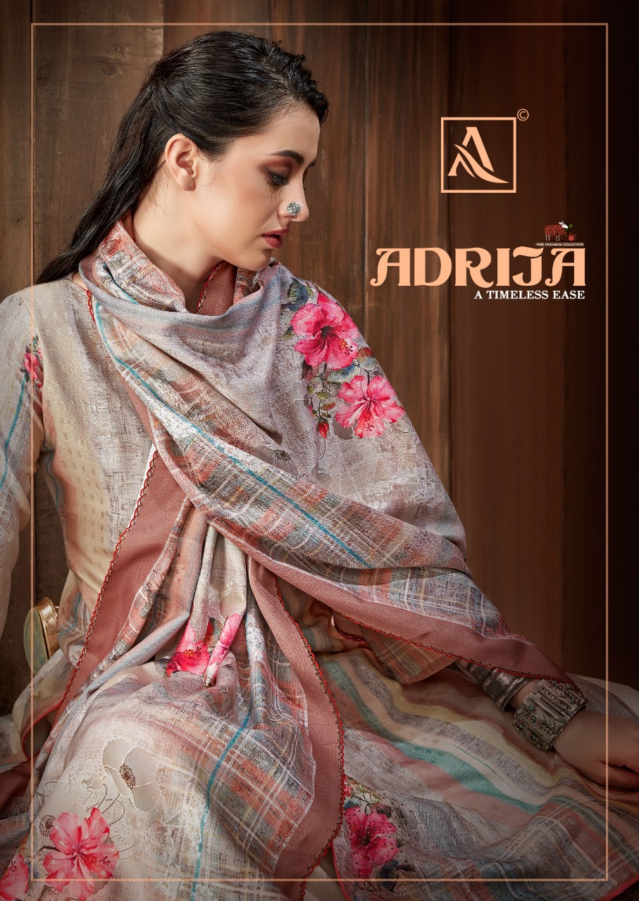 alok suit adrija  pashmina exclusive digital print with work  salwar suit catalog