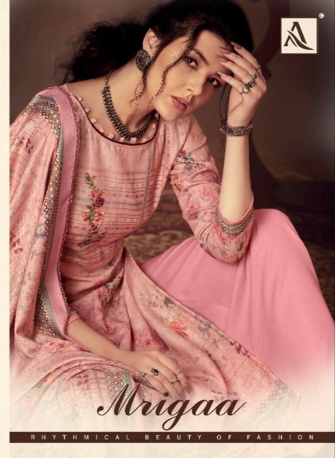 alok suit mrigaa pashmina exclusive print with work salwar suit catalog