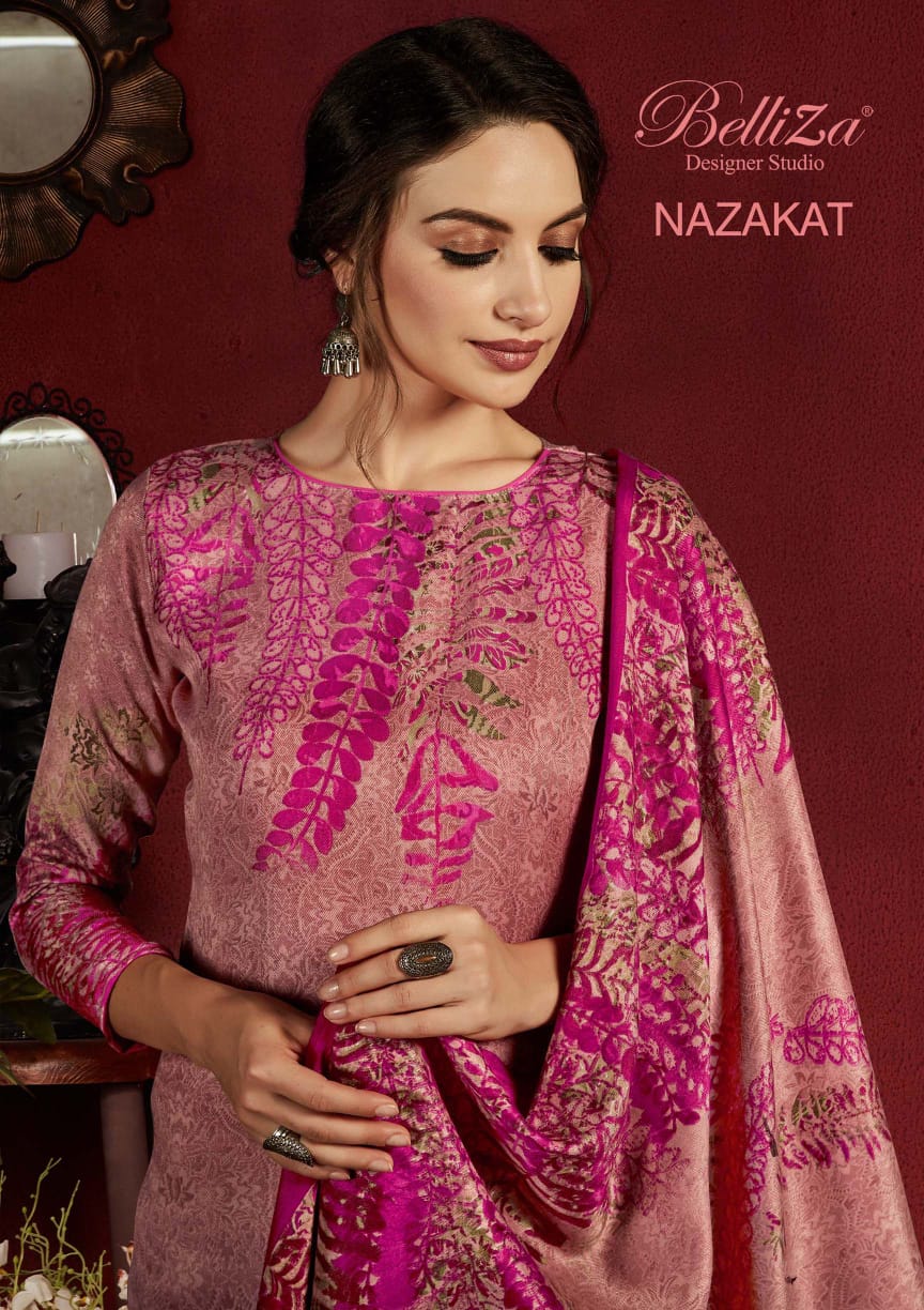 Belliza designer studio nazakat  cotton digital print decent look salwar suit catalog