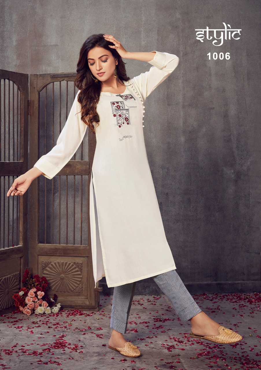 stylic eliza vol 3 handloom catchy look kurti with pant catalog