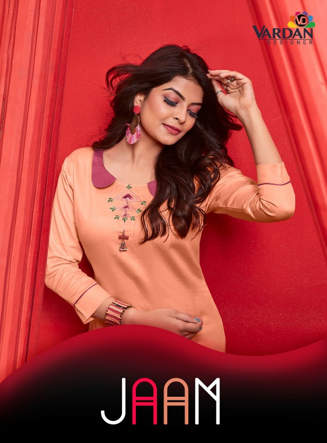 vardan designer jaam vol 1 cotton authentic fabric kurti catalog