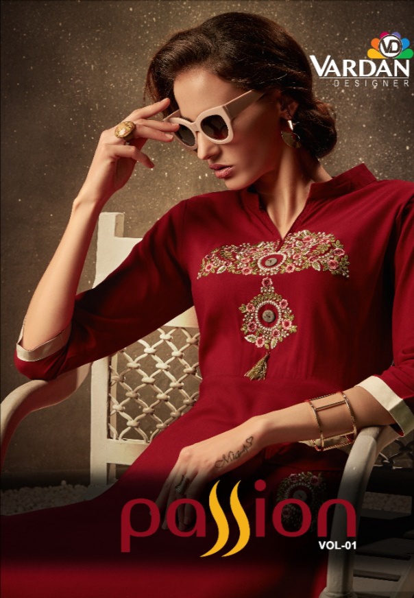 vardan designer Passion Vol 1 rayon modern style kurti catalog