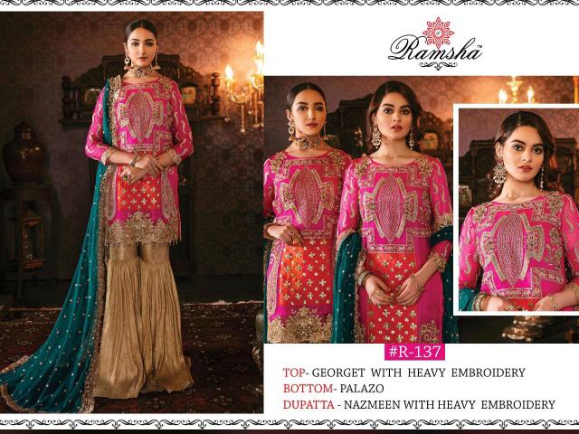 Ramsha R-137 Salwar Kameez Georgette Singles