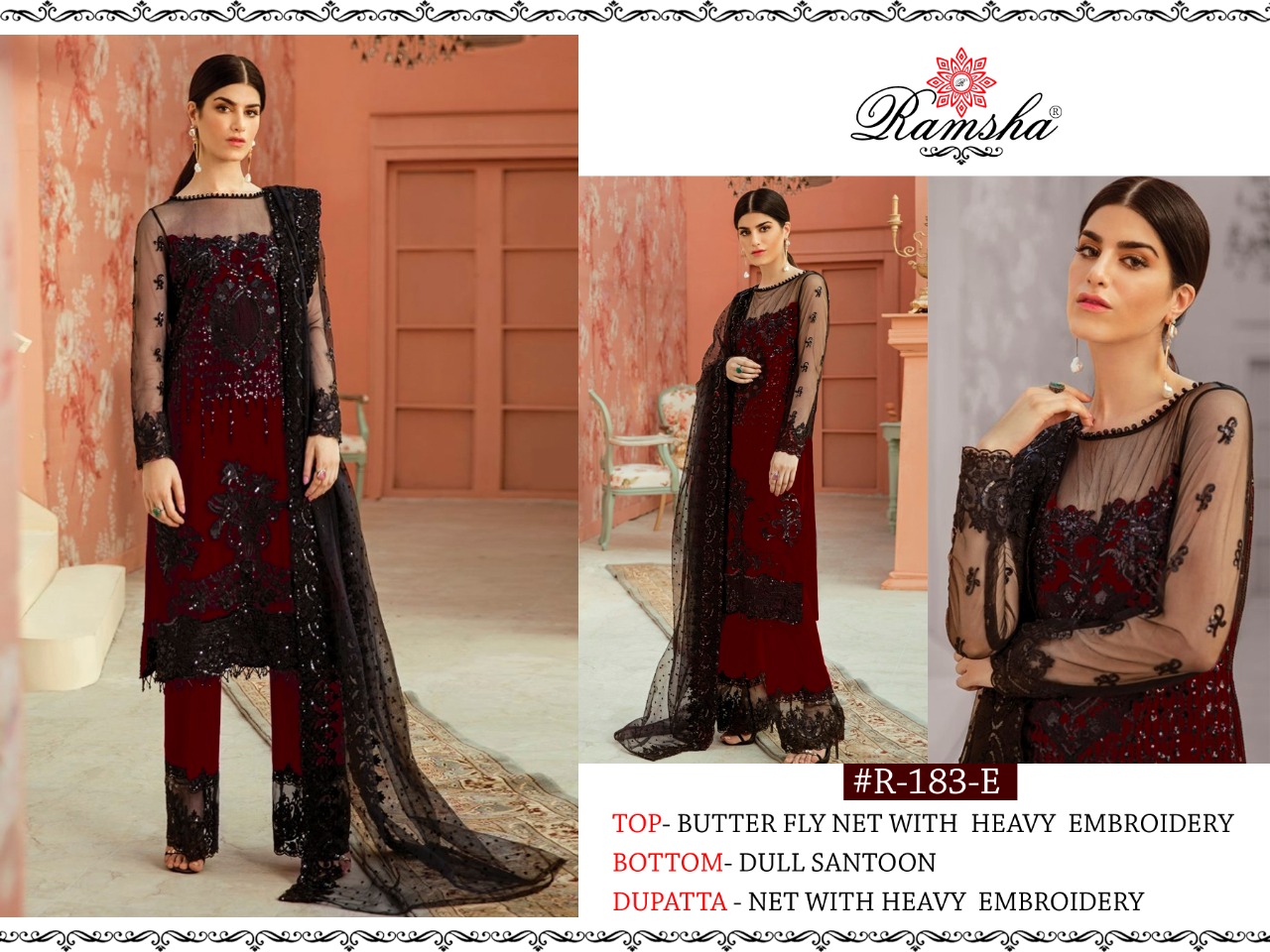 Ramsha R-183E Salwar Kameez Net Singles